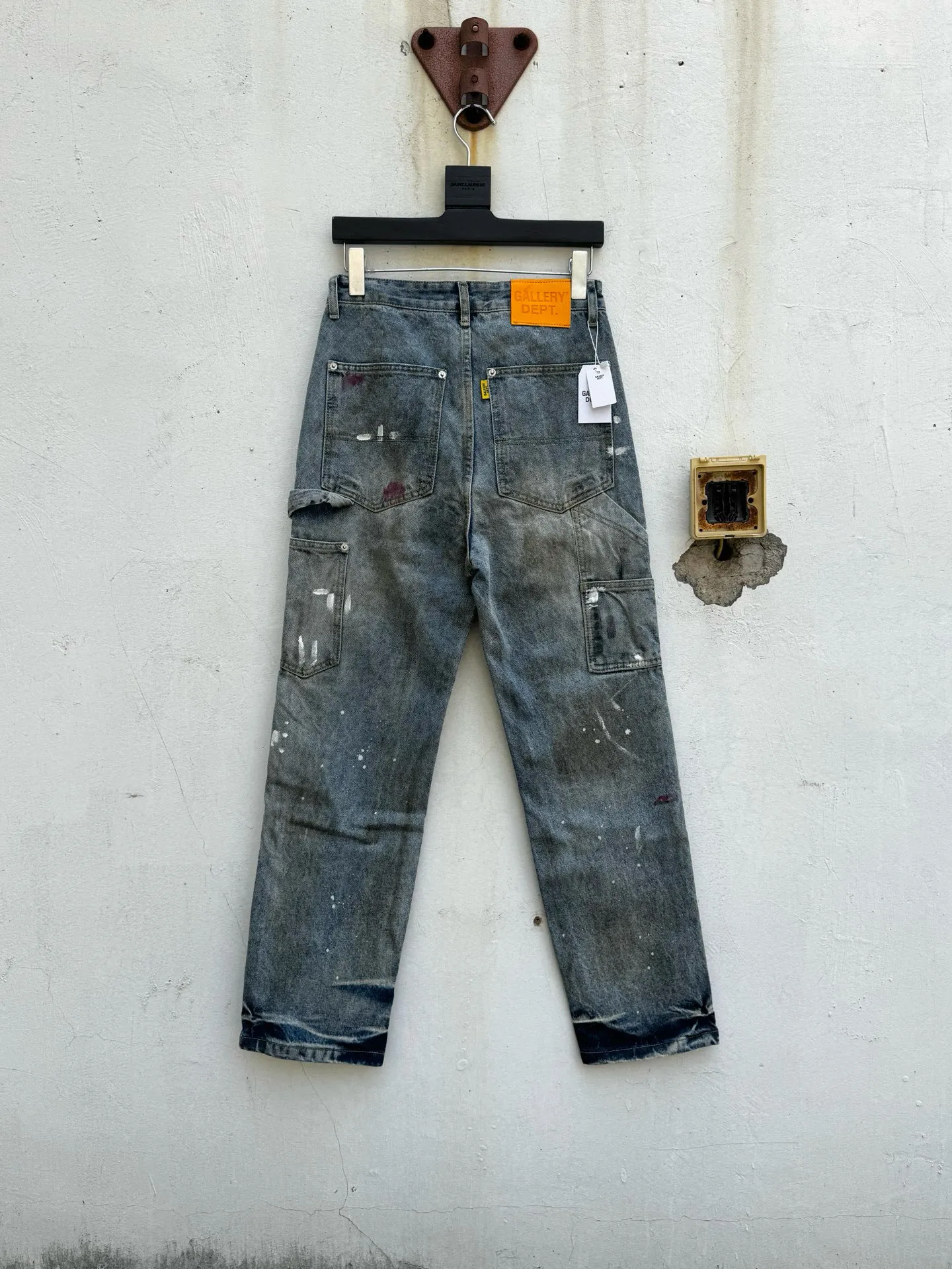 P260💰G97 GALLERY DEPT. Logging retro old stained ink denim bell bottoms washed jeans Size: 28 30 32 34 36